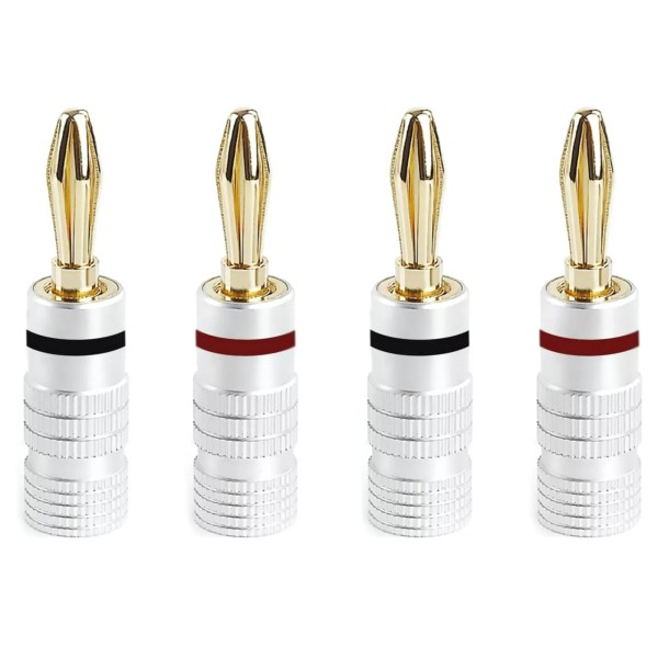 Unbranded 4Pcs Solder-Free Banana Plugs HiFi Pro Quality Gold plated