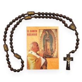 El Santo Rosario Virgen de Guadalupe Rosario de Madera Cafe Prayer Book Rosary