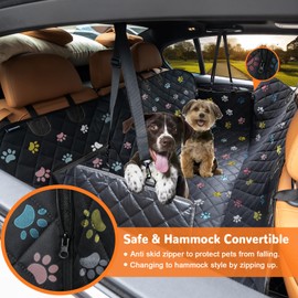 URPOWER Dog Seat Cover Car Seat Cover for Pets 100% Waterproof Pet Seat Cover Hammock 600D Heavy Duty Scratch Proof Nonslip Durable Soft Pet Back Seat Covers for Cars Trucks and SUVs