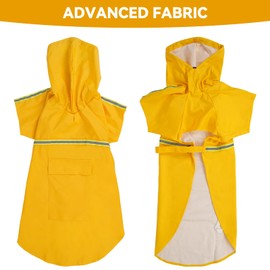 ExploreU Dog Raincoat, Adjustable Water Proof Pet Clothes, Waterproof Lightweight Pet Rain Jacket Phocho with Strip Reflective, Easy Step in Closure (Pink, Small)