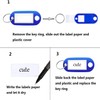 Ailiver Key Fob with Writable Labels, Plastic Key Ring with