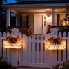 Solar Planter Lights Outdoor, 12-inch Rectangular LED Flower Pot with