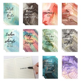 Hopton Pack of 30 Small Notepads, Inspirational Notebook A6, 10 Styles Small Notebooks with Saying, Portable Mini Notebook for School, Office, Travel, Employee, Gift (Colourful Marble)