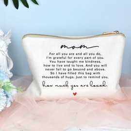 Thank You Gift for Mom, Gifts for Mother, Makeup Bag, Gifts for Mom from Daughter, Cosmetic Bag Gifts for Mom, Mom Appreciation Gift, Send Love to Mom