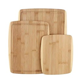 StyleWell Bamboo Cutting Board Set of 3 w/Juice Groove