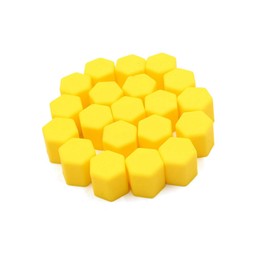 A ABSOPRO 20 Stück 15 mm Gummi Auto Rad Reifen Mutter Schraube Lug Staubschutzkappen Nabenschutz Gelb Artikel Ersatz