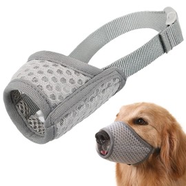 Mayerzon Dog Muzzle, Soft Mesh Muzzle for Small Medium Large Dogs Chihuahua Poodles Beagle Dachshund Corgis Labrador, Puppy Muzzle for Biting Chewing Grooming, Allows Panting Drinking