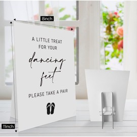 Minimalist Flip Flops Sign 8 x 11 Inch, Dancing Shoes Sign, Wedding Dancing Feet, Modern Minimalist Wedding Signs, Bridal Shower Signs, Please Take A Pair-WDS27