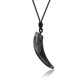 coai Necklace with wolf engraving pendant., Non-metal