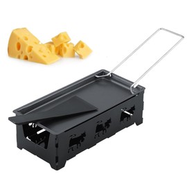 Cheese Melter Raclette Grill, Non-Stick Cheese Melter Raclette Cheese, Portable Cheese Rotaster Raclette Machine with Spatula and Foldable Handle for Home Kitchen