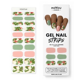 MOYOU LONDON Semi Cured Gel Nail Strips, 20 Pc. Gel Wraps for Nails, Get 1 Free UV Lamp when you Get 3 or More, Easy Apply & Remove for Salon-Quality Manicure -Tropic Like it's Hot