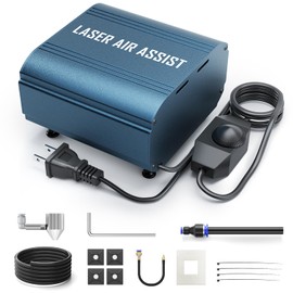 Laser Air Assist, Air Assist Pump with Adjustable 30L/min Airflow for ORTUR Laser Engravers and 99% Laser Cutters in The Market, Remove Smoke and Dust, Protect Laser Lens, Reduce Surface Temperature