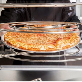 Soro Essentials- Set of 2 Aluminum 17” Wide Rim Pizza Trays- Pizza Baking Pan Pizza Tray Pizza Pan Round Pizza Baking Sheet Oven Tray Pizza Crisper Pan Healthy Pizza Cooking Pan for Oven