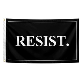Black Resist Flag 3x5Ft with 2 Brass Grommets for Outdoor Yard Garden Lawn Street Decorations