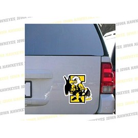 VictoryStore Magnets - Iowa Hawkeye Herky Wrestling Car Magnet, Size 12 inches x 12 inches