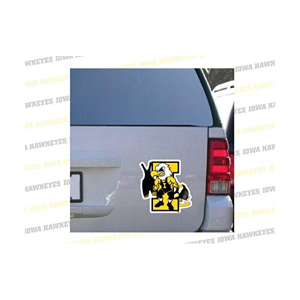 VictoryStore Magnets - Iowa Hawkeye Herky Wrestling Car Magnet, Size 12 inches x 12 inches