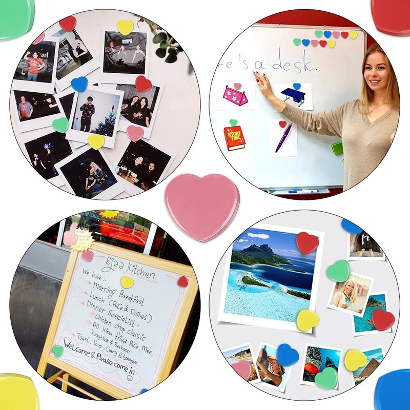 Qualsen Fridge Magnet 30 Pack, Heart Shape Magnets Cute Magnets