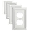 ZILLSEA 4-Pack Duplex Outlet Cover, Metal Wall Plate for Electrical