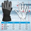 BRUBAKER Ski Gloves Waterproof and Windproof with Zip Pocket -