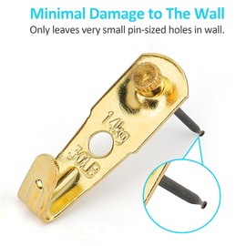 30 lb Picture Hangers (30 Set), Professional Picture Hanging Hooks with Nails, Premium Picture Hangers for Drywall Wooden Wall, Picture Hooks for Hanging Picture Frame and Office Pictures