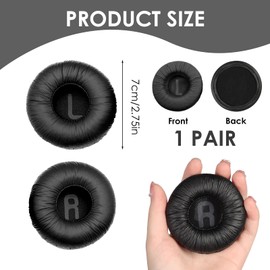 Replacement Headphone Pads Wireless Headphones 70mm Headphone Earpad Covers Compatible with JBL Tune 600BT T520BT T510BT T500BT T450, Ear Cushions Round Soft Sponge Replacement Ear Pads(2 Pack)