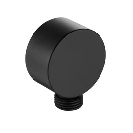 Heyalan Wall Mount Shower Hose Connector for Shower Handheld Brass Round Handheld Wall Supply Shower Elbow Matte Black Without Shower Hand and Hose