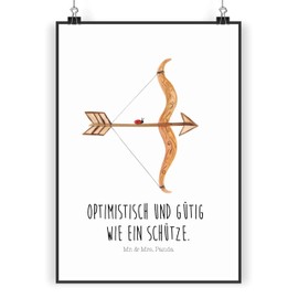Mr. & Mrs. Panda Poster DIN A5 Zodiac Sign Sagittarius - Gift, Astrology, Wall Poster, Horoscope, Gift December, Birthday November, Wall Decoration, Picture, Ascendent