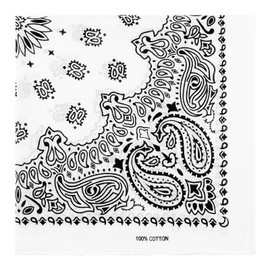 siucrde Cotton Paisley Bandana Head Wrap Scarf Wristband for Men Women(1PC,White,20.5x20.5 inch)