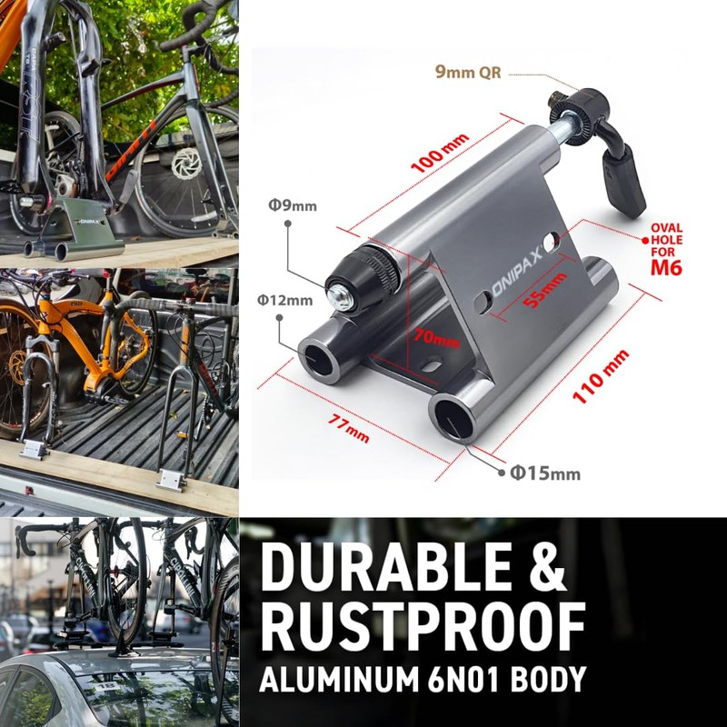 ONIPAX Triangle Bike Fork Mount Hitch Rack with 9mm Quick