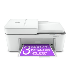 HP DeskJet 4155e Wireless Color Inkjet Printer, Print, scan, copy, Easy setup, Mobile printing, Best-for home, 3 month Instant Ink trial included, white