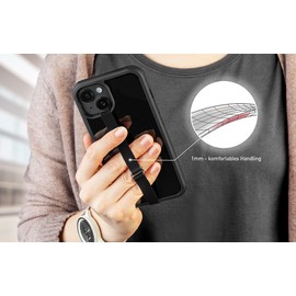 PEARL Universal-Finger-Handyhalterung aus Silikon, schwarz, 230 mm