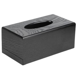 Black Wooden Tissue Box Napkin Case Elegant Style Tissue Holder for Home Hotel Living Room
