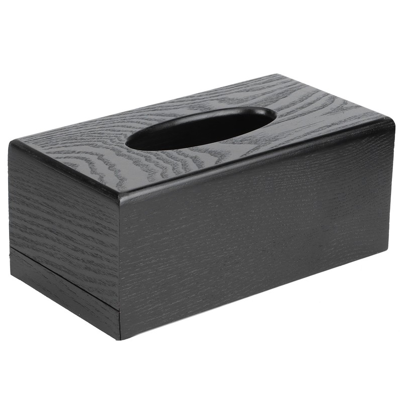 Black Wooden Tissue Box Napkin Case Elegant Style Tissue Holder