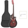 Glarry 41in Acoustic-Electric Guitar, 6 String Cutaway Guitar with EQ-7545R Bass Preamp with Four-Band EQ, Unique Round-back Design, Fantastic Touch, Accurate Tune and Unmatched Sound (Red):_Red