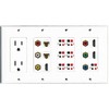 RiteAV (4 Gang) 15A Outlet 3 HDMI 2 Cat6 Component