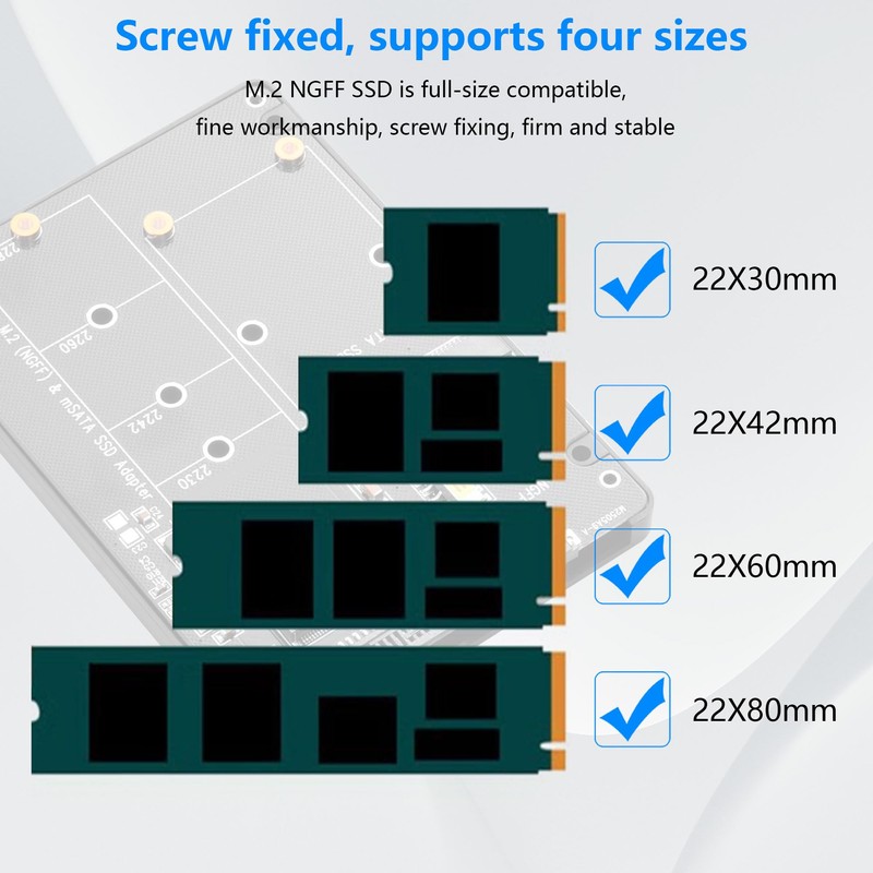 CERRXIAN M.2 NGFF SSD & MSATA SSD to 2.5"" SATA