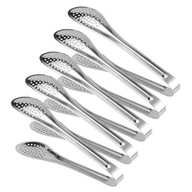 5 Pcs Multifunctional Stainless Steel Food Tongs BBQ Clamps | Bread Clips Salad Tongs Serving Tongs et Tongs Kitchen Cooking Tools (L)