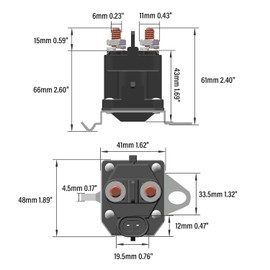 7CM-1241-212-51 Relé de Arranque Solenoide 12V 2 Terminales Reemplazo de Relé de Solenoide para Cortacésped Trombetta 7CM124121251 M008904-000 Gravely 05167200 Cortacésped de Montar Tractor