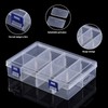 Fahibin Pack of 3 Compartments Storage Box, 8 Compartments, Plastic