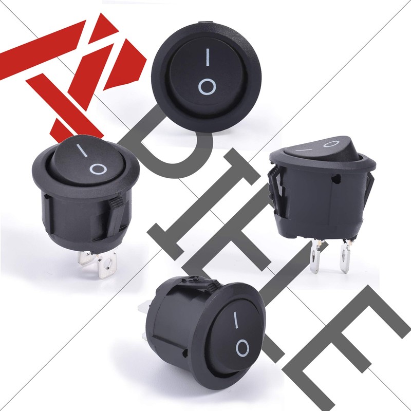 APIELE 5Pcs Rocker Switch ON Off KCD1 Mini Round Toggle