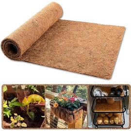 Coco Liner Roll, 16 x 40 Inch Coconut Fiber Liners for Planter Window Box Flower Basket, Natural Coco Coir Sheet Coco Mats for Animal Pet Pad, Reptile Carpet, Garden Decoration