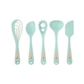 Prepdeck - 5 Piece Silicone Cooking Set - Flip, Mix, Whisk, Scoop, Strain, Scrape & Measure -Dual Function Cooking Tools - Heat-Resistant Silicone - Safe for Non-Stick Cookware - Seamless Design