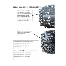 Chrysler 68RFE Valve Body Separator Plate With Gaskets, 2019-Up, Blocked Plate For Tuning
