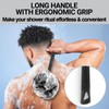 Loofah with Handle & Shower Brush Charcoal 2 Pack- Back
