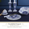 Spode Judaica Round Challah Tray, Traditional Blue & White Floral