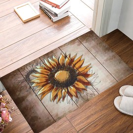 Welcome Doormat for Front Door Non Slip Rubber Floor Mat - Decorative Doormats for Entrance Way Outdoors Indoors Door Mat Entrance Rug for Home Patio Garden 29" x 17" (Rustic Sunflower)