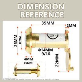 SANATO Polished Brass Door Viewer Door Peephole UL Listed Fire Proof with Heavy Duty Closer 200 Degree, Diameter 9/16"(14mm), Fits Door Thickness 1-3/8" to 2-3/8" (35-60mm) US3, 2 Pack