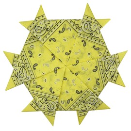 HankieWorld Bandanas 6 pack 12 pack 22 inch Cotton Paisley Kerchiefs for Men and Women (Yellow-6 pack)
