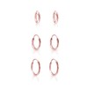 DTPsilver Women's Small Hoop Earrings, 3 Pairs, 925 Sterling Silver