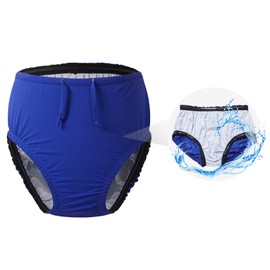 3T to Youth Reusable Swim Diaper Washable Incontinence Underwear for Special Needs Kids Waterproof Covers（Blue，14-16）